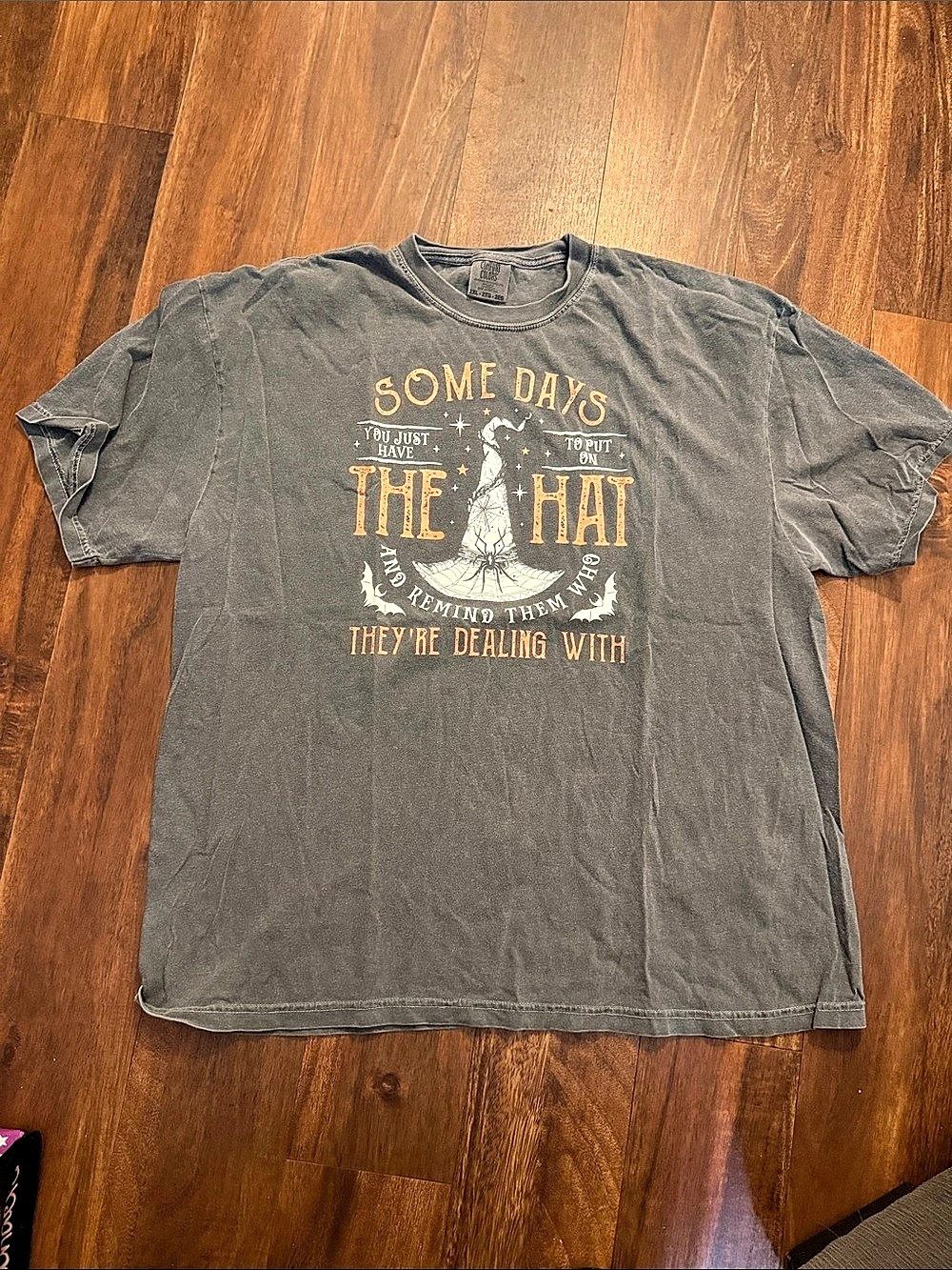 Comfort Colors Some Days You Just Have To Put On The Hat Witch T-Shirt 2XL Gray